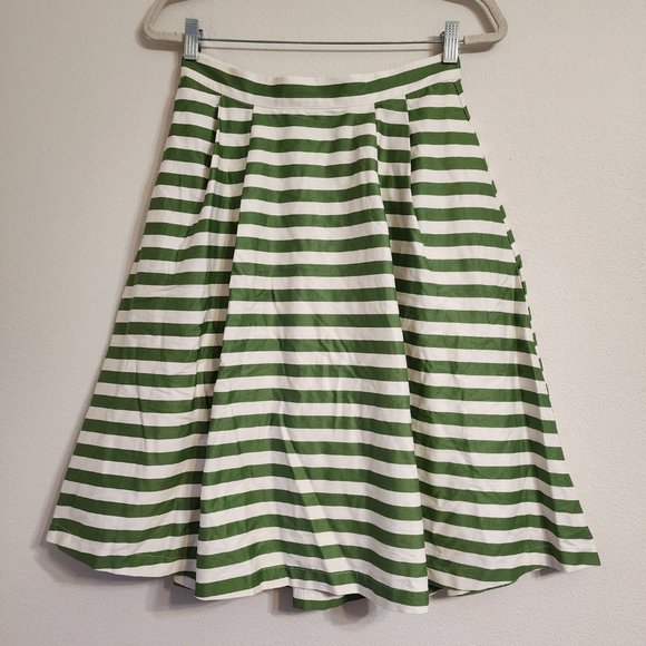 Modcloth Women Skirt A Line Pleated,M, Striped Strech, Zip, Hook Loop, Classic - Picture 4 of 15